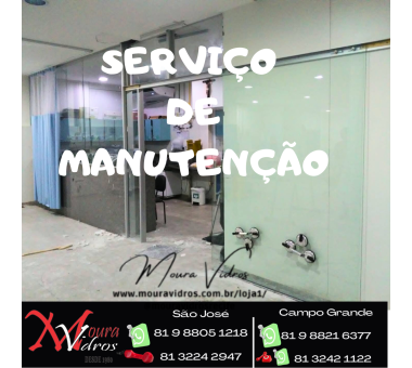 SERVIÇOS DE MANUTENÇÃO EM PORTA DE VIDRO